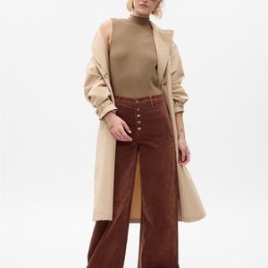 High rise stride corduroy wide leg pant